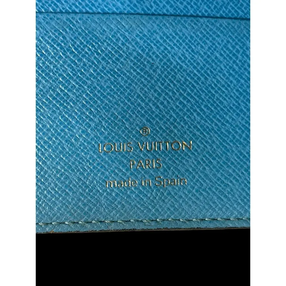 Rare Authentic Louis Vuitton Sky Blue Brown Monogram Insolite Luxury Wallet COA